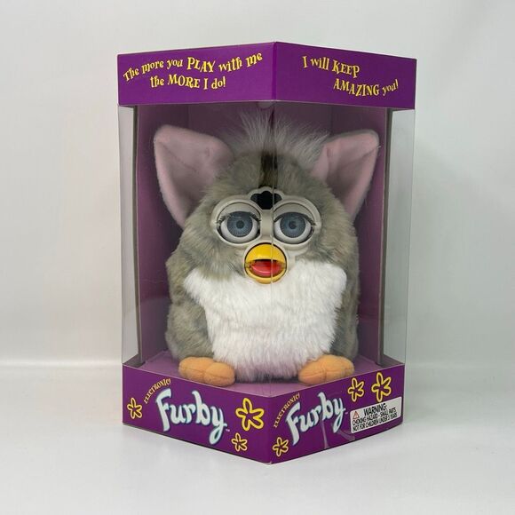 Furby Other - Tiger Furby Model 70-800 Grey & White with Blue Eyes Pink Ears New  Vintage 1998